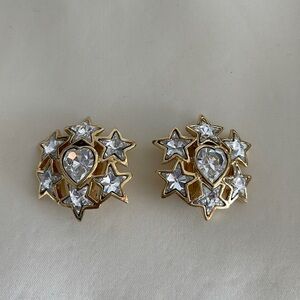 Stars and Heart Gold Earrings